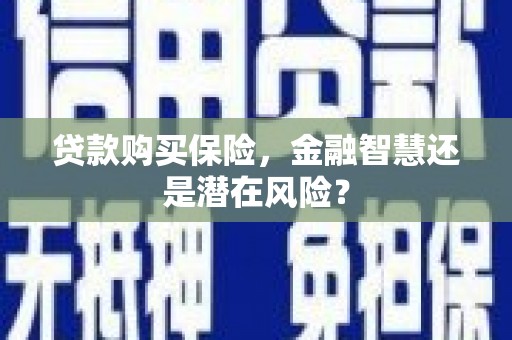 腾冲贷款购买保险，金融智慧还是潜在风险？