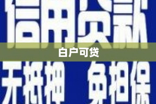 腾冲白户可贷