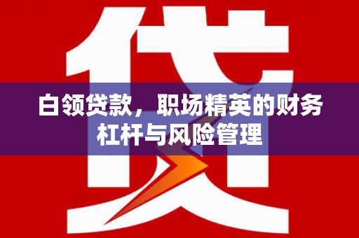 腾冲白领贷款，职场精英的财务杠杆与风险管理