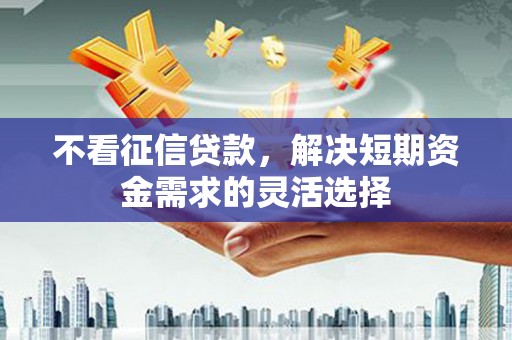 腾冲不看征信贷款，解决短期资金需求的灵活选择
