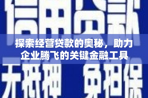 腾冲探索经营贷款的奥秘，助力企业腾飞的关键金融工具