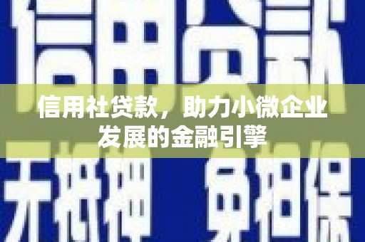 腾冲信用社贷款，助力小微企业发展的金融引擎