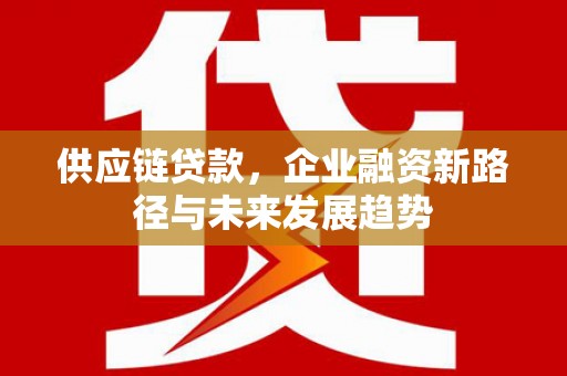 腾冲供应链贷款，企业融资新路径与未来发展趋势