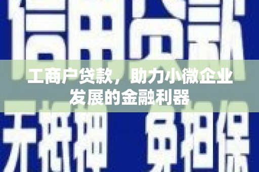 腾冲工商户贷款，助力小微企业发展的金融利器