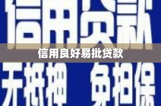 腾冲信用良好易批贷款