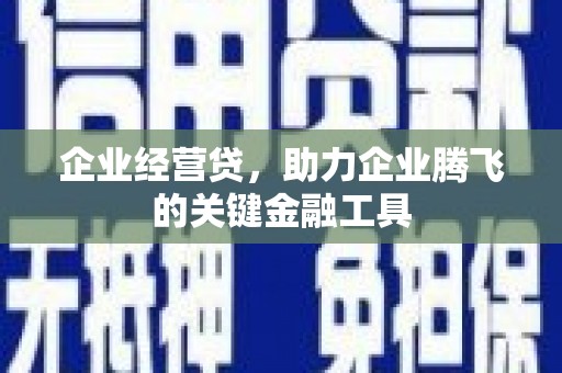 腾冲企业经营贷，助力企业腾飞的关键金融工具