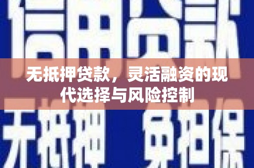 腾冲无抵押贷款，灵活融资的现代选择与风险控制