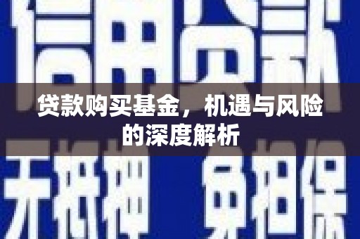 腾冲贷款购买基金，机遇与风险的深度解析