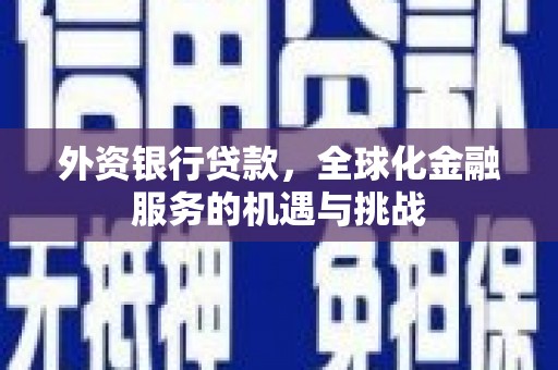 腾冲外资银行贷款，全球化金融服务的机遇与挑战