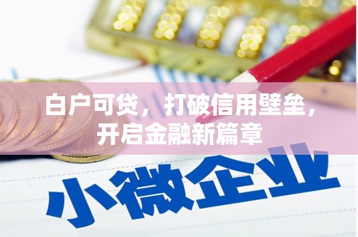 腾冲白户可贷，打破信用壁垒，开启金融新篇章