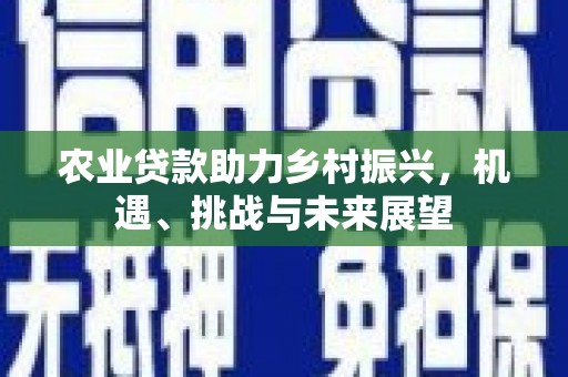 腾冲农业贷款助力乡村振兴，机遇、挑战与未来展望
