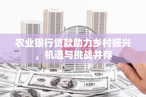 腾冲农业银行贷款助力乡村振兴，机遇与挑战并存