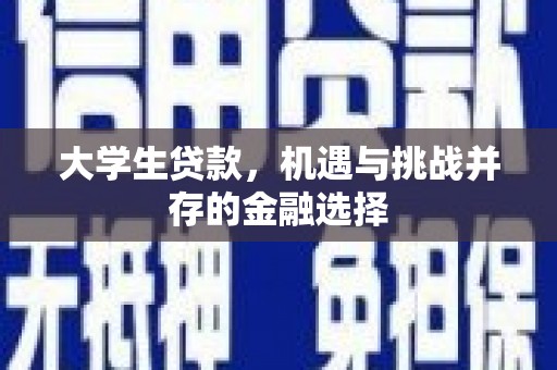 腾冲大学生贷款，机遇与挑战并存的金融选择