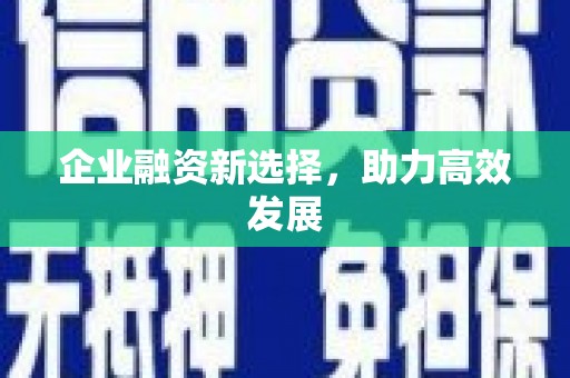 腾冲企业融资新选择，助力高效发展